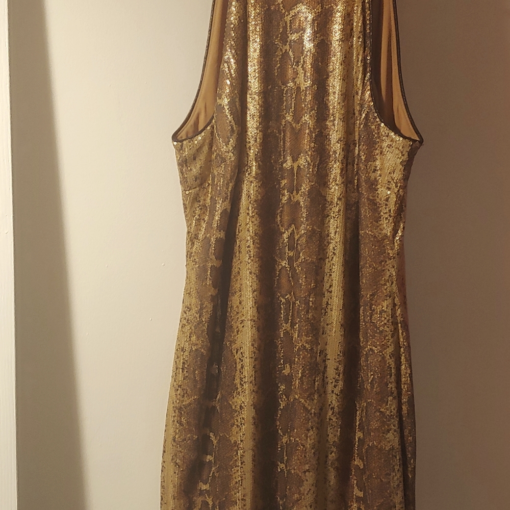 Cache gold sequin dress size 12